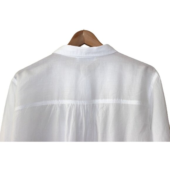 HOLLISTER Easy Logo Button-Through Cotton Shirt in White - XL/XXL - Picture 3 of 8